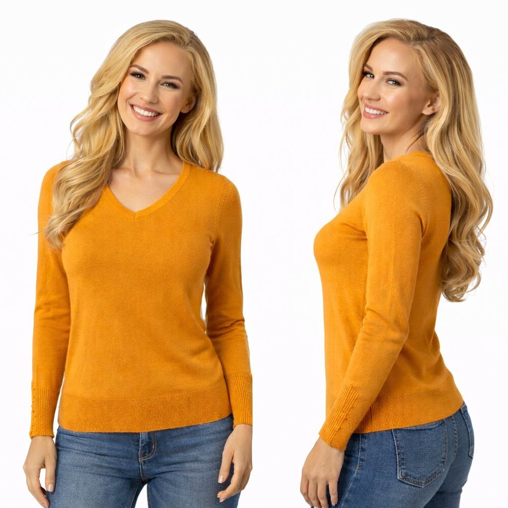 💛 Mustard V-Neck Knit Sweater 💛